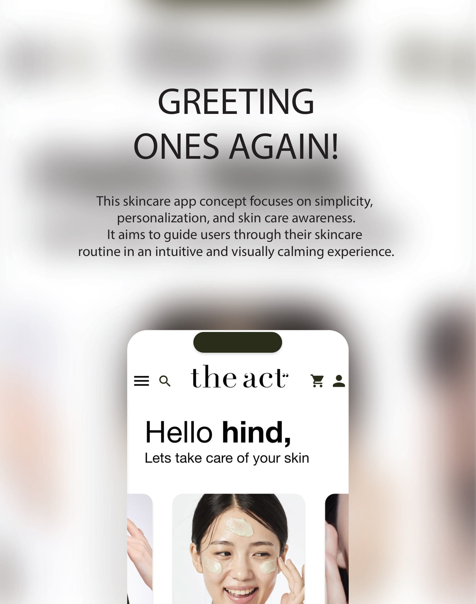 The Act skincare app UI